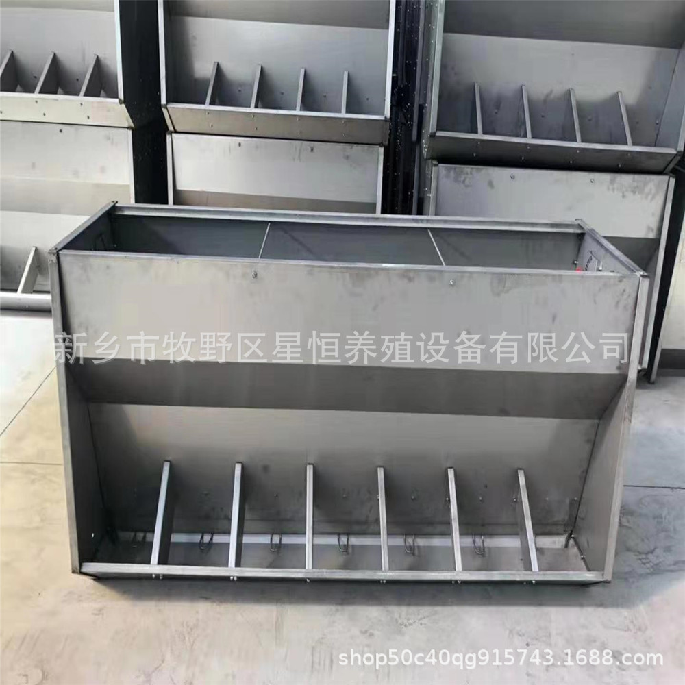 定做不锈钢双面料槽育肥猪食保育猪采食槽单面猪用自动下料槽