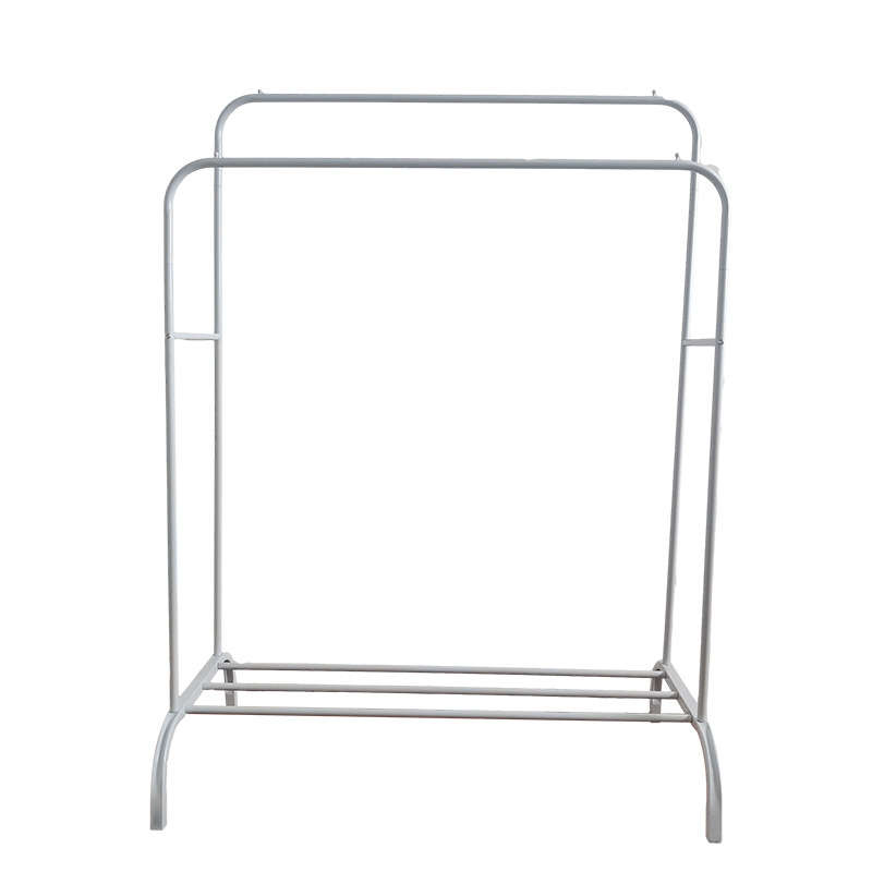 Double Pole Hangers Floor Clothes Drying Rack Organizing Storage Rack Multifunctional Simple Furniture Removable Coat Rack