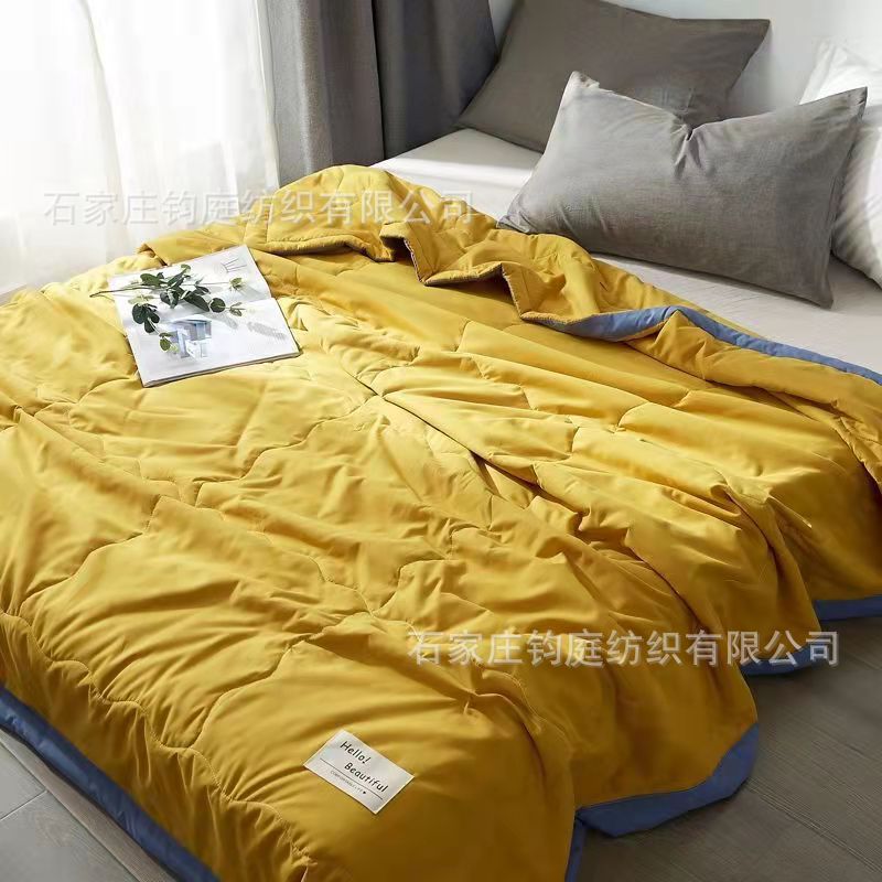 Washed Cotton. Factory Sales Airable Cover Summer Blanket Spring and Autumn Thin Duvet Duvet Insert Single Double Children Student Quilt