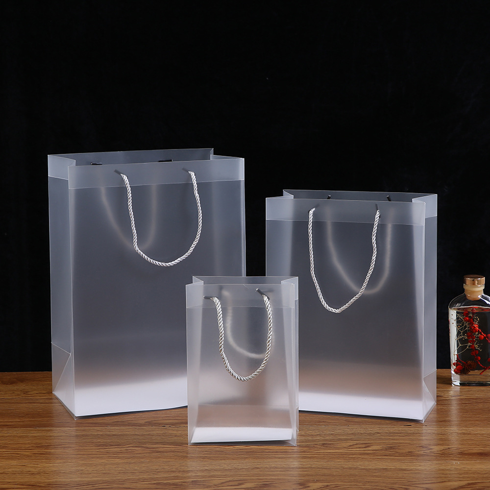 Transparent Frosted Pp Handbag Cosmetics and Jewelry Christmas Gift Bag Wedding Companion Gift Bag Gift Bag