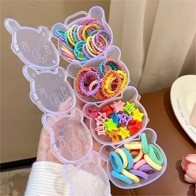 Mixed Color Set Hair Rope New Little Bear Girl Tie Hair Braid Small Rubber Band Baby Does Not Hurt Hair Thumb Hair Ring