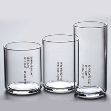 家用玻璃杯套装耐高温茶杯加厚耐热手工透明创意水杯子酒杯三境界