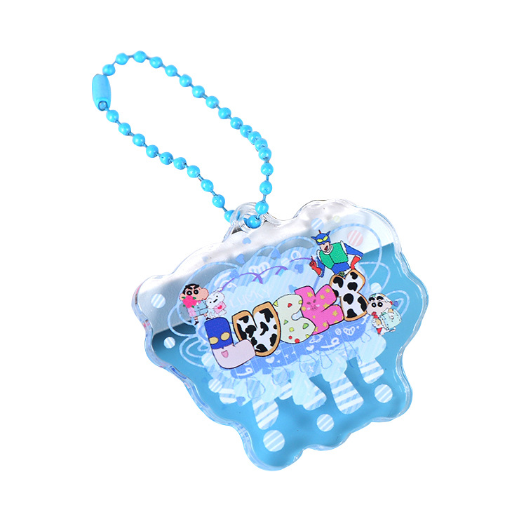 Transparent Double-Sided Printing Acrylic Keychain Cartoon Animation Diy Key Pendants Celebrity Related Goods Key Ring