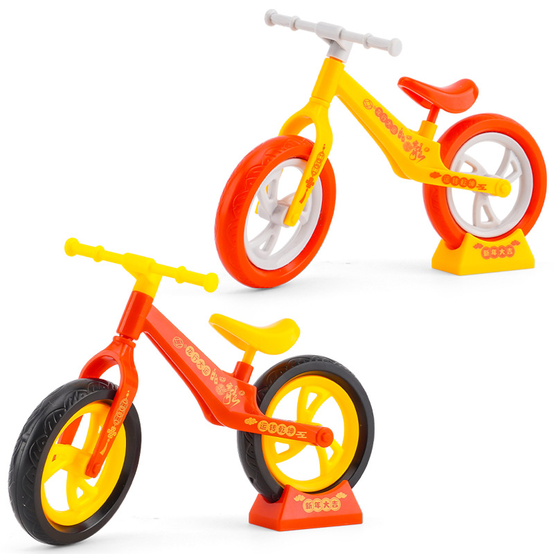 Tiktok Red Children Toy Little Boy Diy Assembled Bicycle Toy Wholesale Bicycle Model Cake Ornaments