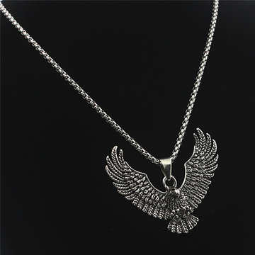 欧美男士合金雄鹰吊坠朋克项链复古潮男合金老鹰项链毛衣链批发