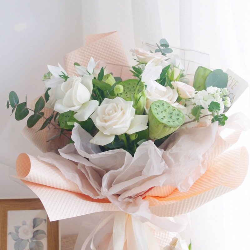 白色雪梨纸花束打底蛋糕围边纸烘焙甜品外围韩式花艺包装纸内衬纸