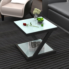 边简约钢化玻璃客厅小方茶几小方桌几方桌沙发玻璃边几钢化迷你桌