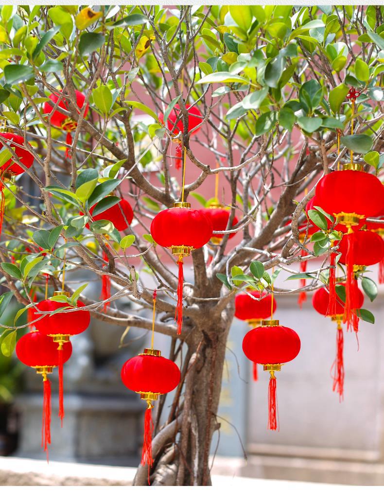 新年装饰小灯笼挂饰过年树上春节防水迷你红喜庆室内客厅盆栽