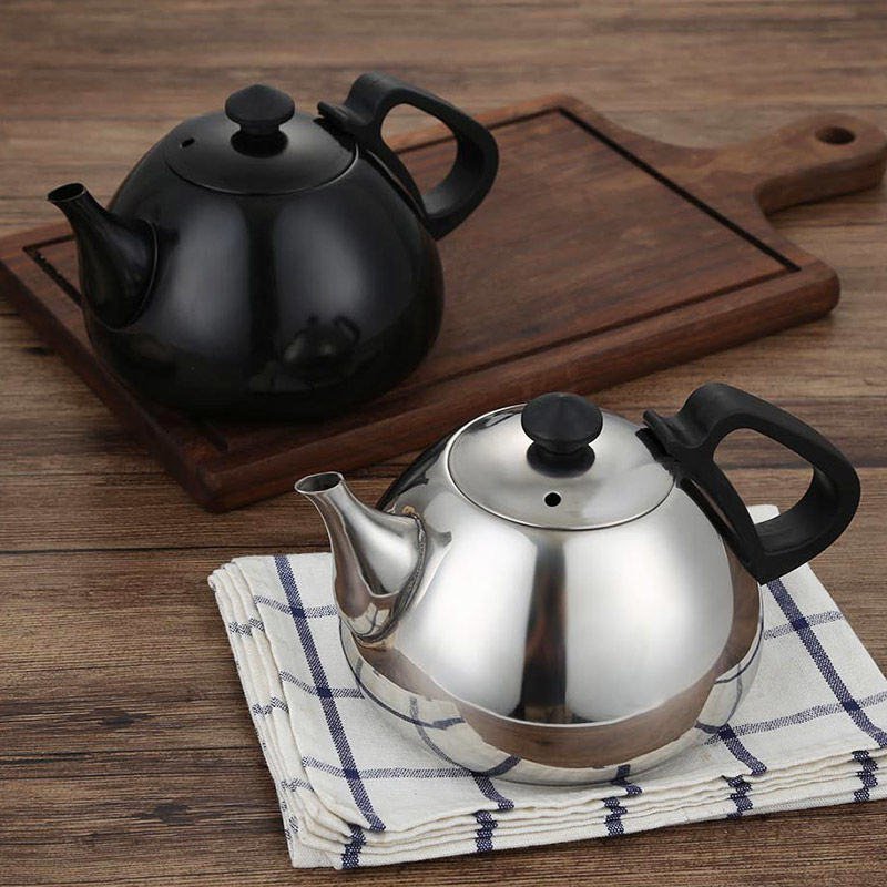 不锈钢茶壶新款黑色随手泡功夫平底电磁炉专用黑塔壶迷你茶炉包邮