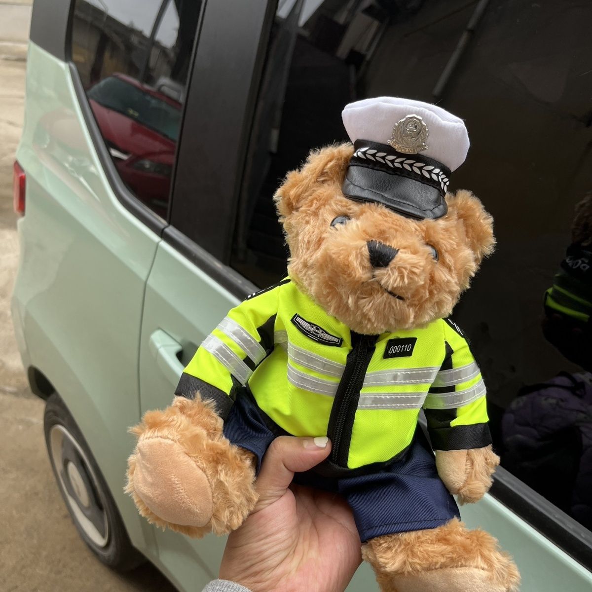 警熊机车熊骑铁小熊警官公仔警察玩偶泰迪熊骑行服毛绒玩具礼品