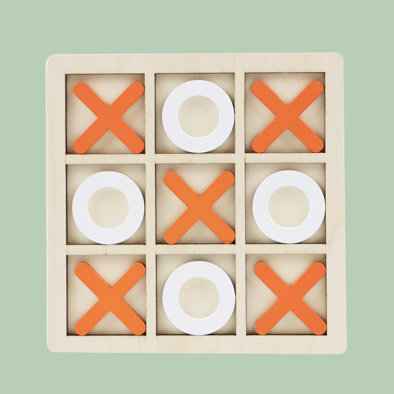 Cross-Border Wooden Jiugongge Xo Tictactoe Plate Children's Educational Toys Early Education Desktop Game Training Logical Thinking