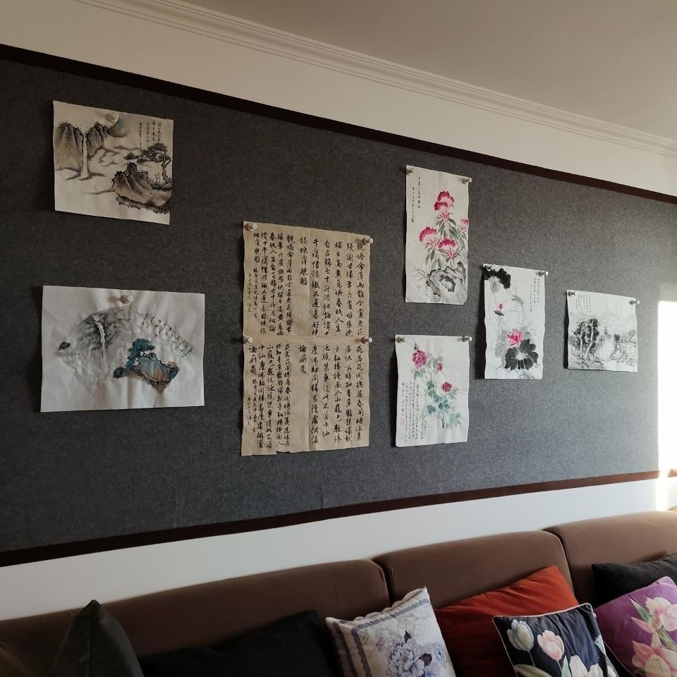 磁性毛毡墙贴系磁铁画毯国画书画教学作品挂画毛毡墙书法展示毛毡