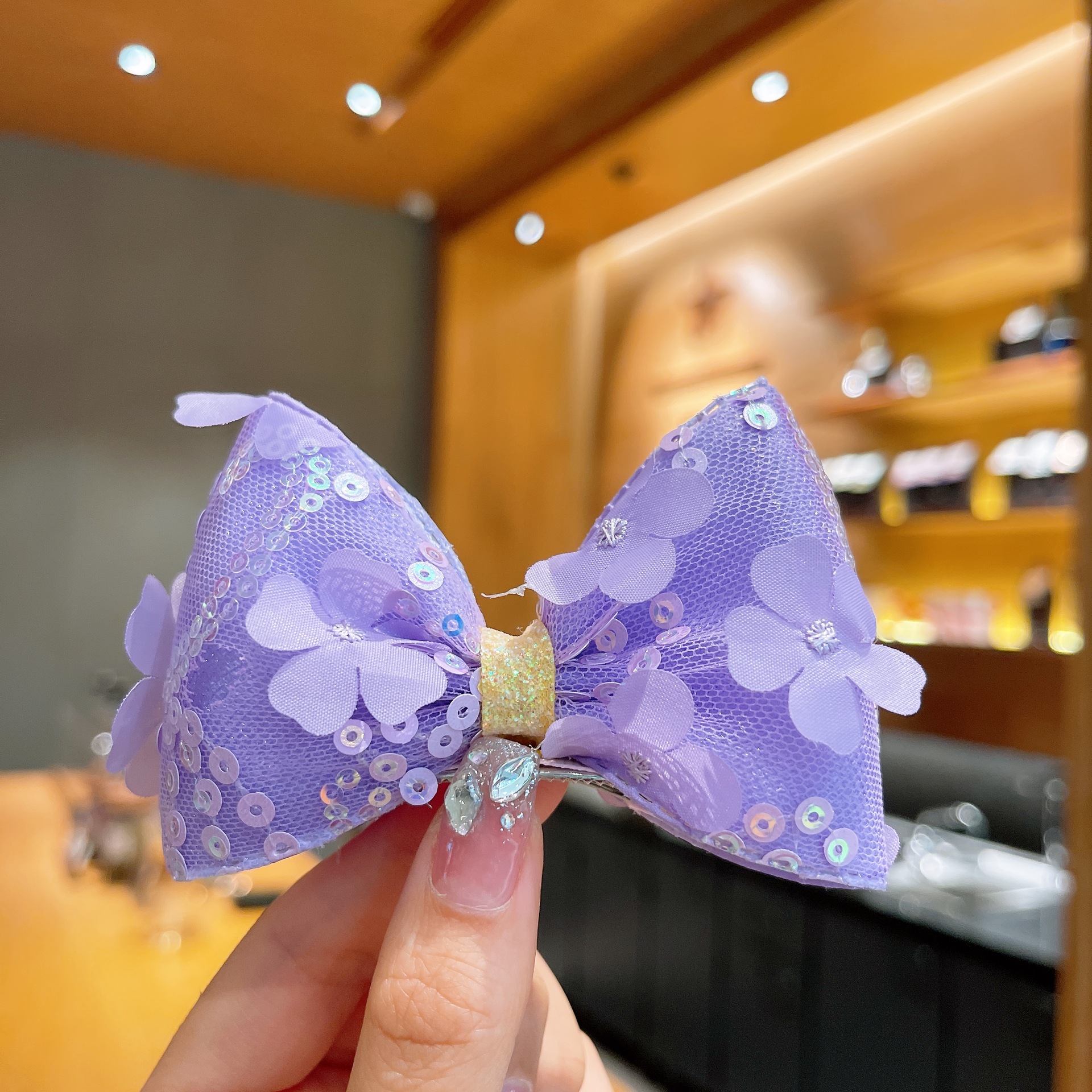 发夹女儿童立体花朵蝴蝶结头花女孩公主头饰顶夹女童发饰宝宝发饰