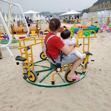 幼儿园转转车大型儿童轨道脚踏六人协力旋转车游乐场多人玩具设备