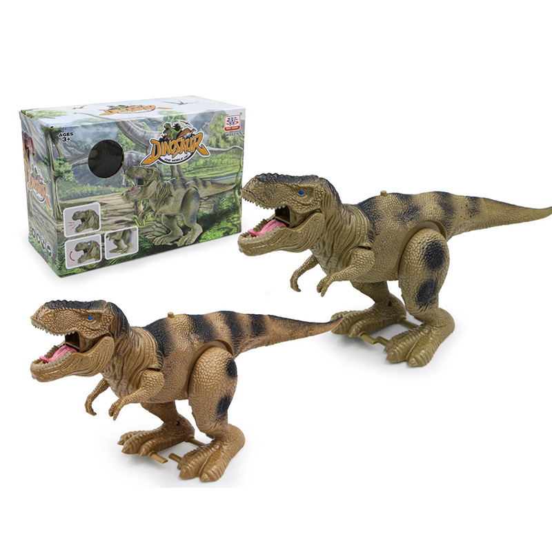 跨境儿童玩具行走电动暴王龙 带灯光叫声电动恐龙动物模型玩具