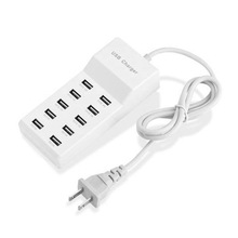 10PORT 50W 2.4A/1A USB Charger Adapter Fast Charging Station