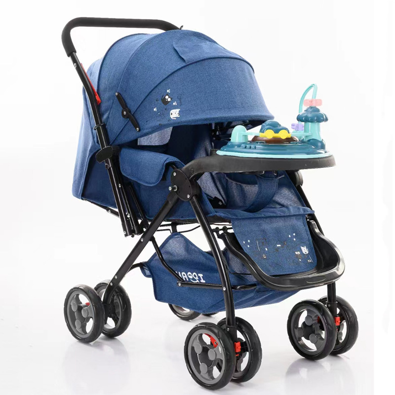 婴儿手推车高景观轻便折叠避震八轮可躺可坐双向溜娃新生儿宝宝车
