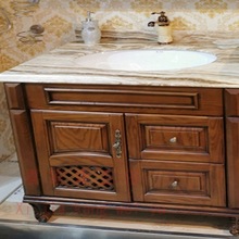 PJD1批发红橡木美式浴室柜洗衣机柜镜柜组合开放漆落地洗手台洗衣