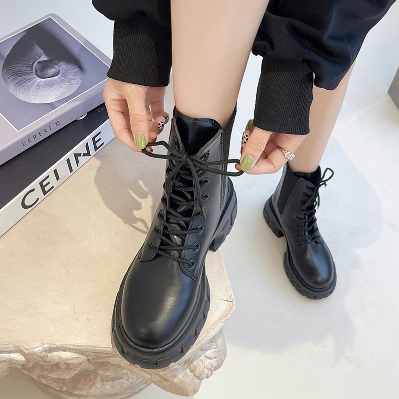 Dr. Martens Boots Women's 2023 Autumn and Winter New Short Boots Thick Bottom Motorcycle Boots Fashion Lace-up Thin Chelsea Boots Fashion