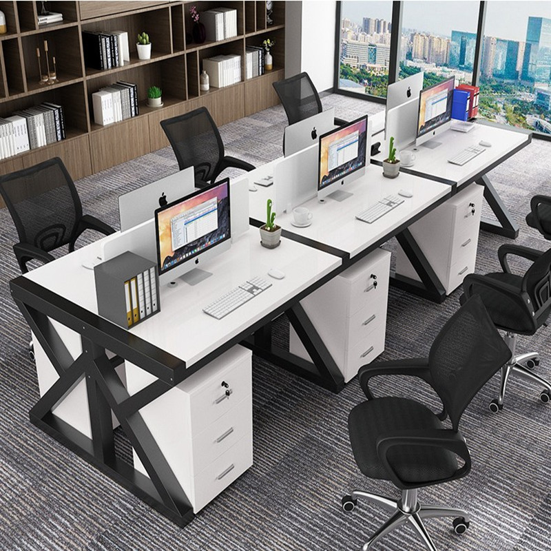 职员办公桌椅组合简约家具财务电脑桌办公室4人6人屏风卡座工作位