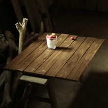 做旧实木老木板背景板复古美食摄影背景拍照桌面道具台面场景摆件