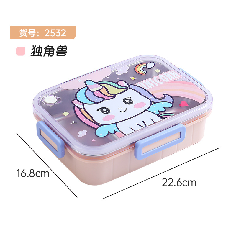 Children's Insulation 304 Stainless Steel Lunch Box Student Office Worker Portable Separated Lunch Box Canteen Divided Lunch Box