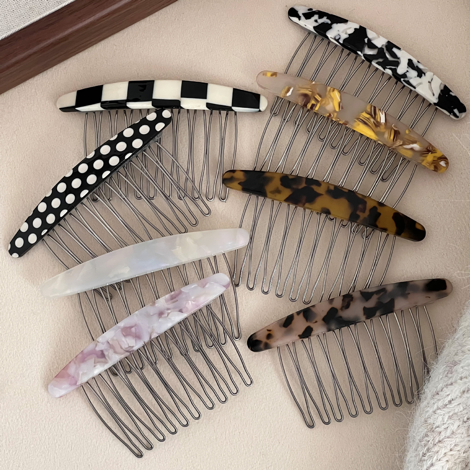 Forehead Bang Comb Broken Hair Organize Fantastic Acetate Hairpin Female Back Head Inverted Insert Hair Comb Headdress Hairpin