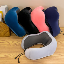 可拆洗记忆棉U型枕 批发LOGO印制宣传礼品颈枕 便携办公室午休枕