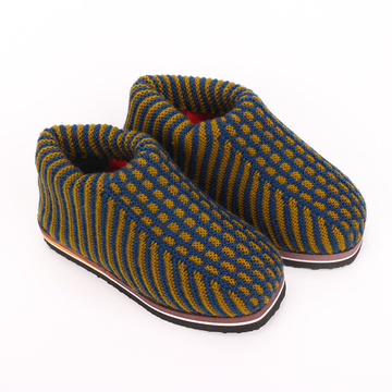 冬季纯手工编织毛线鞋子老人防滑男女结婚居家加厚保暖拖棉鞋世贵