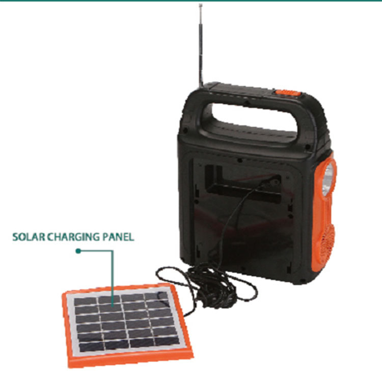 AT-9038B Solar Integrated Lighting Small System with Bluetooth Radio Equipment Rechargeable Emergency Light