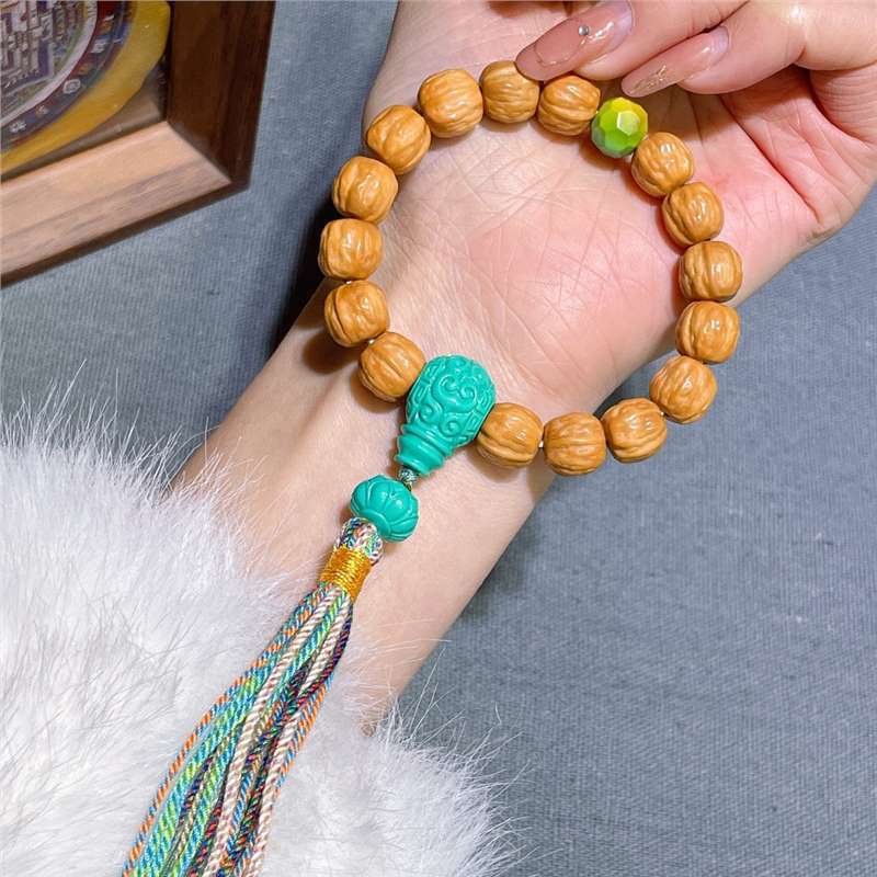 新款原创猴头单圈手链搭配磷镁矿无相文玩时尚饰品佛珠手串c333