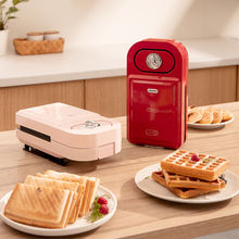 三明治模具三机定时早餐机面包机网红轻食机华夫饼吐司压烤机代发