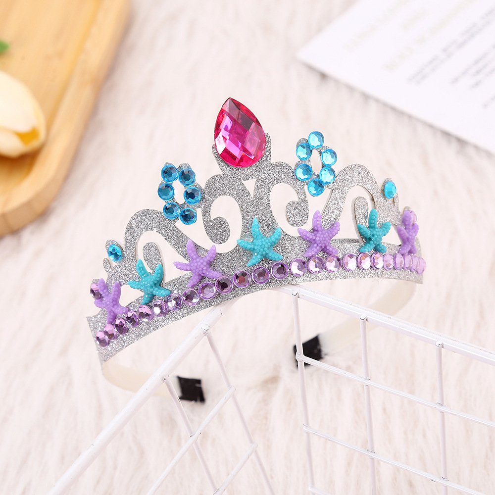 Children's Birthday Crown Mermaid Tail Jewelry Girls' Princess Crown Hair Accessories