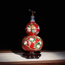 景泰蓝工艺礼品摆件葫芦传统铜胎掐丝珐琅（精品）10寸福寿葫芦