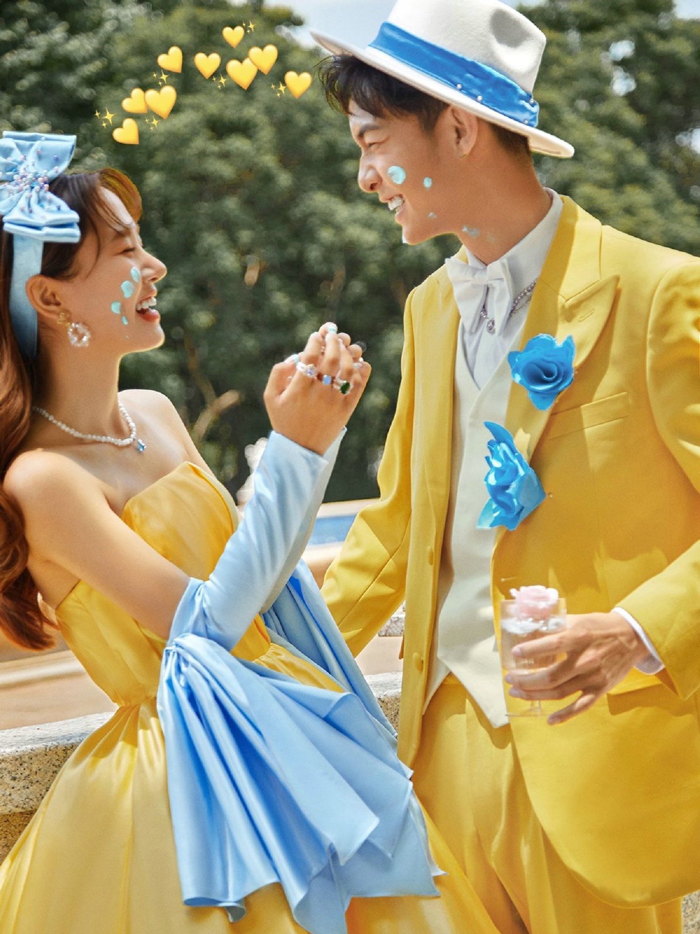 影楼拍照主题摄影服情侣婚纱照黄色时尚个性旅拍结婚艺术照片服装