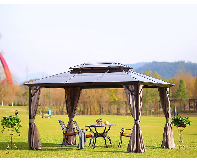 户外休闲遮阳光凉亭罗马蓬铝合金欧式雨棚花园别墅庭院烧烤大帐篷