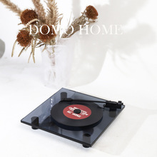 北欧创意简约黑胶唱片机样板房酒柜卧室书房客厅玄关家居饰品