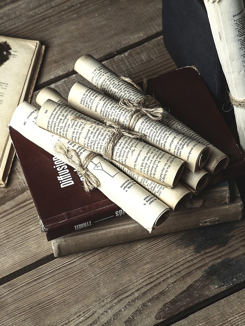 【曼塔】复古书 怀旧假书英文书卷店铺橱窗装饰服装店小摆件