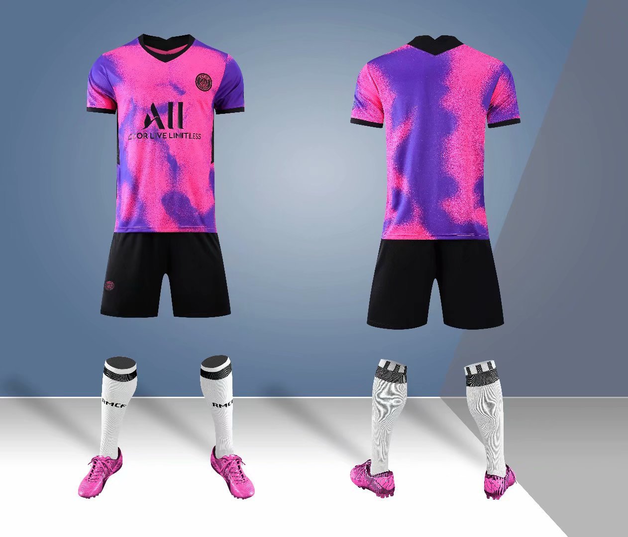 巴黎圣日耳曼第二第三客场球衣7号姆巴佩成人童装足球服儿童套装