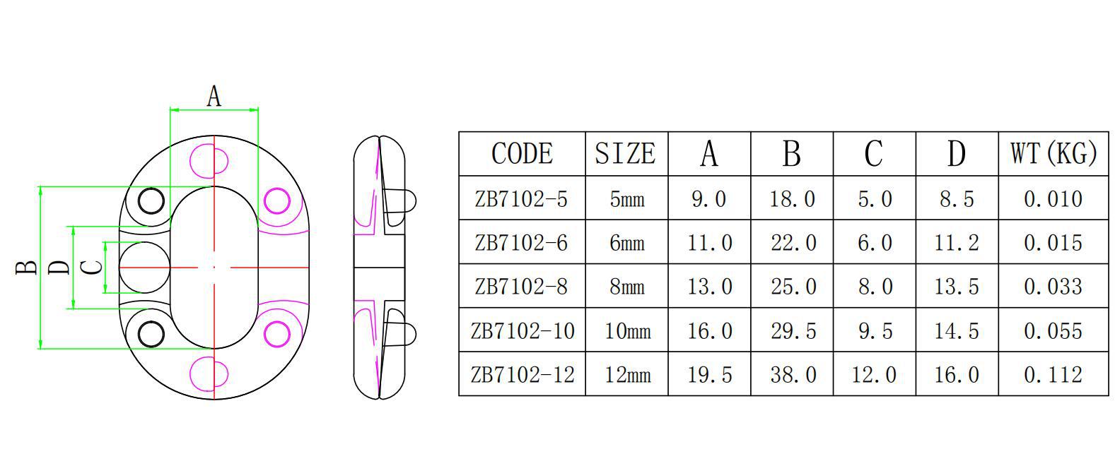跨境供应不锈钢链扣链卡链条连接扣快速连接环铆接链扣批发