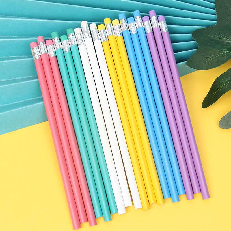 Factory Direct Sales Fanning Groove Pencil Optical Fiber Lettering Leather Tip Groove Pencil HB Triangle Pole Children Correct Grip Position Pen