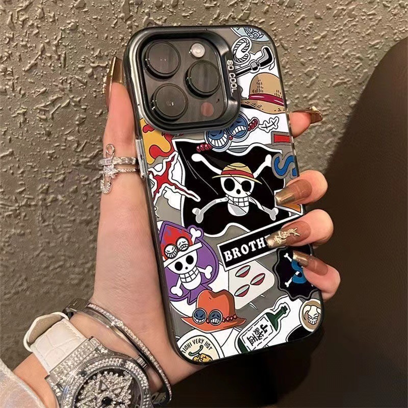 炫酷海贼王适用13promax手机壳iphone14电镀12/11潮流个性ins风