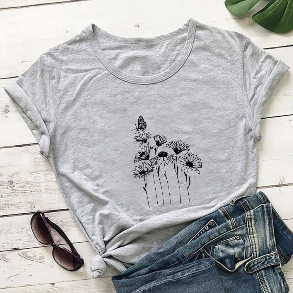 wish ebay 夏季热款欧美休闲可爱图案t恤圆领短袖女上衣