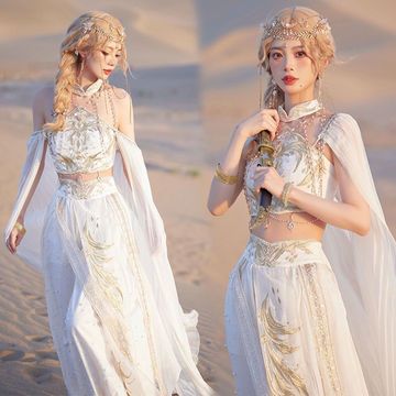 圣女令敦煌风汉服女异域风情服饰西双版纳旅拍沙漠写真汉元素古装