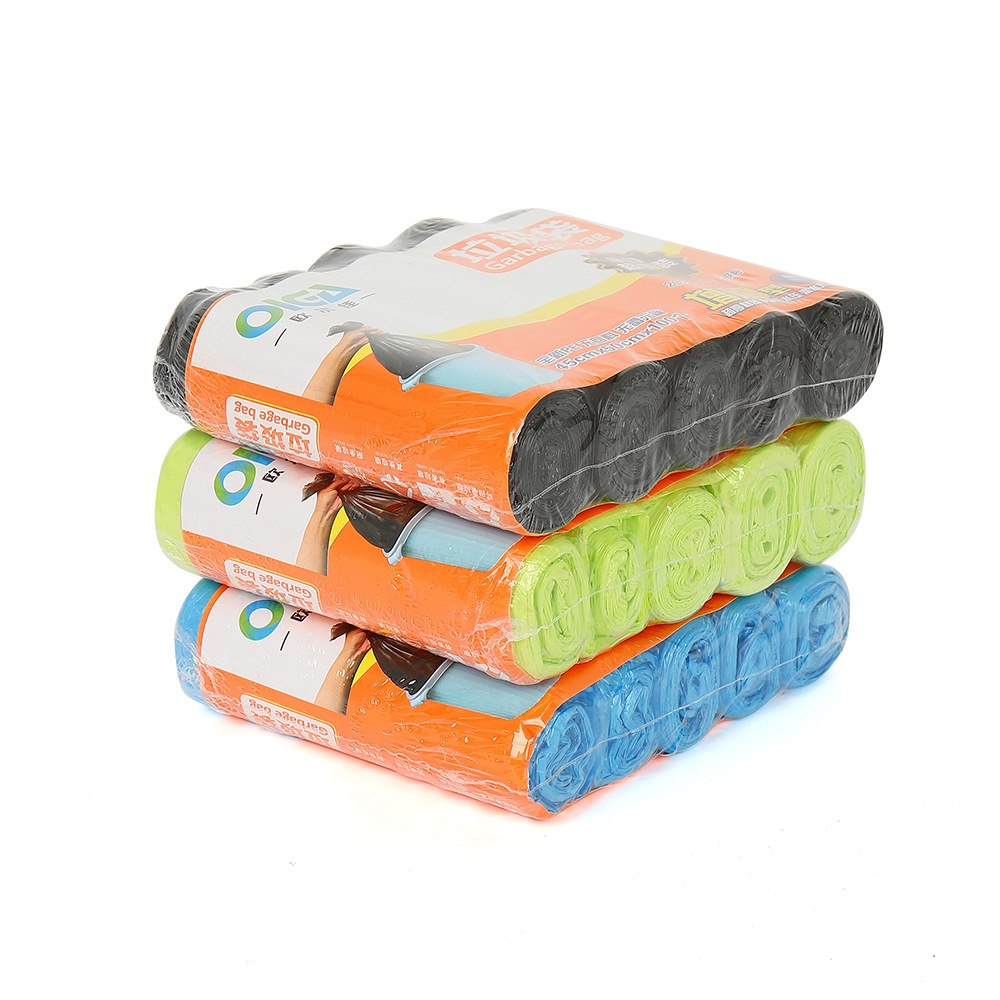 一次性垃圾袋办公室厨房不脏手热塑封五连包断点式平口垃圾袋加厚