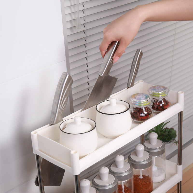 Stainless Steel Kitchen Rack Seasoning Household Table Shelf Seasoning Rack Desktop Multi-Function Knife Rack Storage Rack