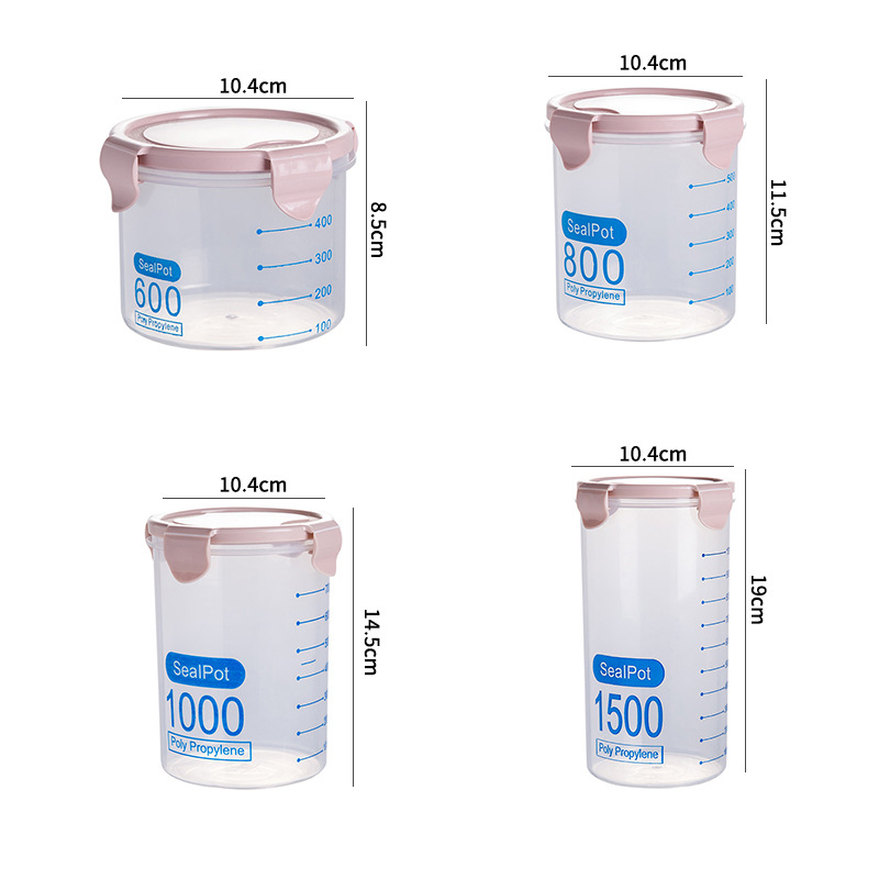 Transparent Sealed Plastic Cans Refrigerator Preservation Jar Kitchen Cereals Storage Box Food Storage Storage Jar