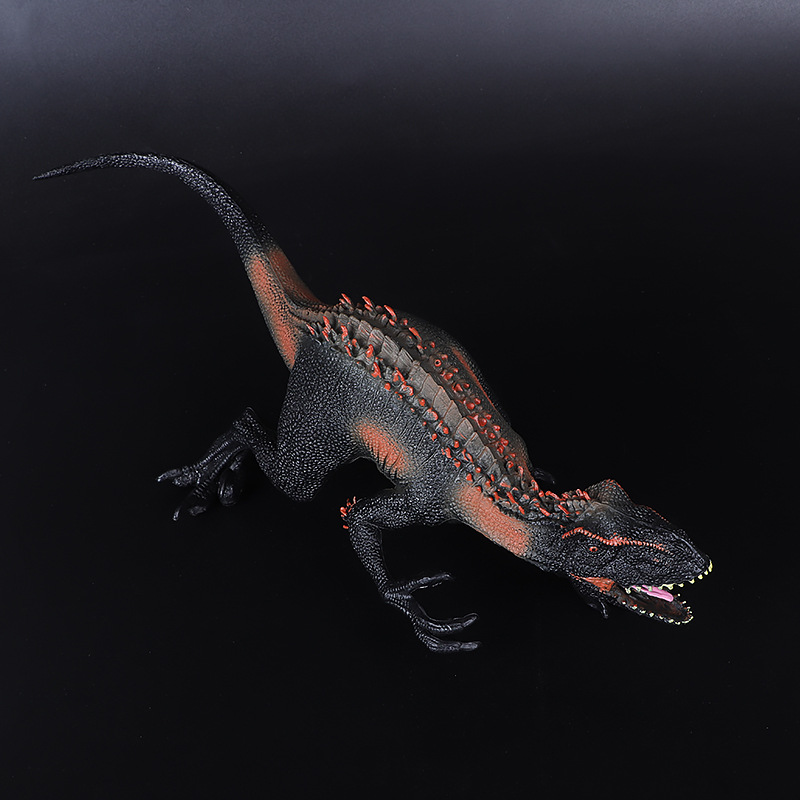 跨境侏罗纪暴虐迅猛龙模型玩具 实心塑胶仿真恐龙模型电影同款