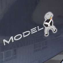 适用于特斯拉ModelY汽车尾部字母贴装饰保护贴毛豆歪后备箱尾标贴