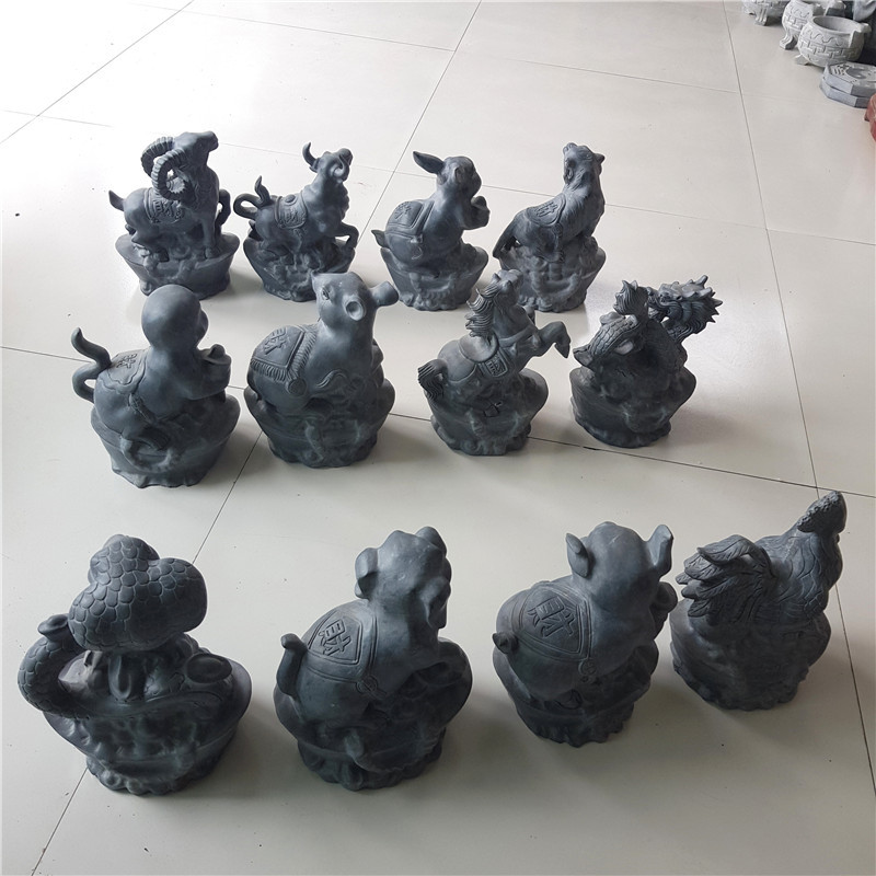 石雕12生肖青石摆件石材雕刻鼠牛虎兔龙蛇马羊猴鸡狗猪石头生肖